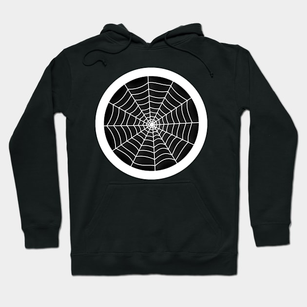 Halloween Spiderweb Black and White Hoodie by Celtic Morrigan